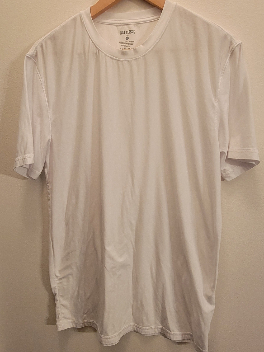 True Classic - White Crew Neck T-Shirt - L - Tall